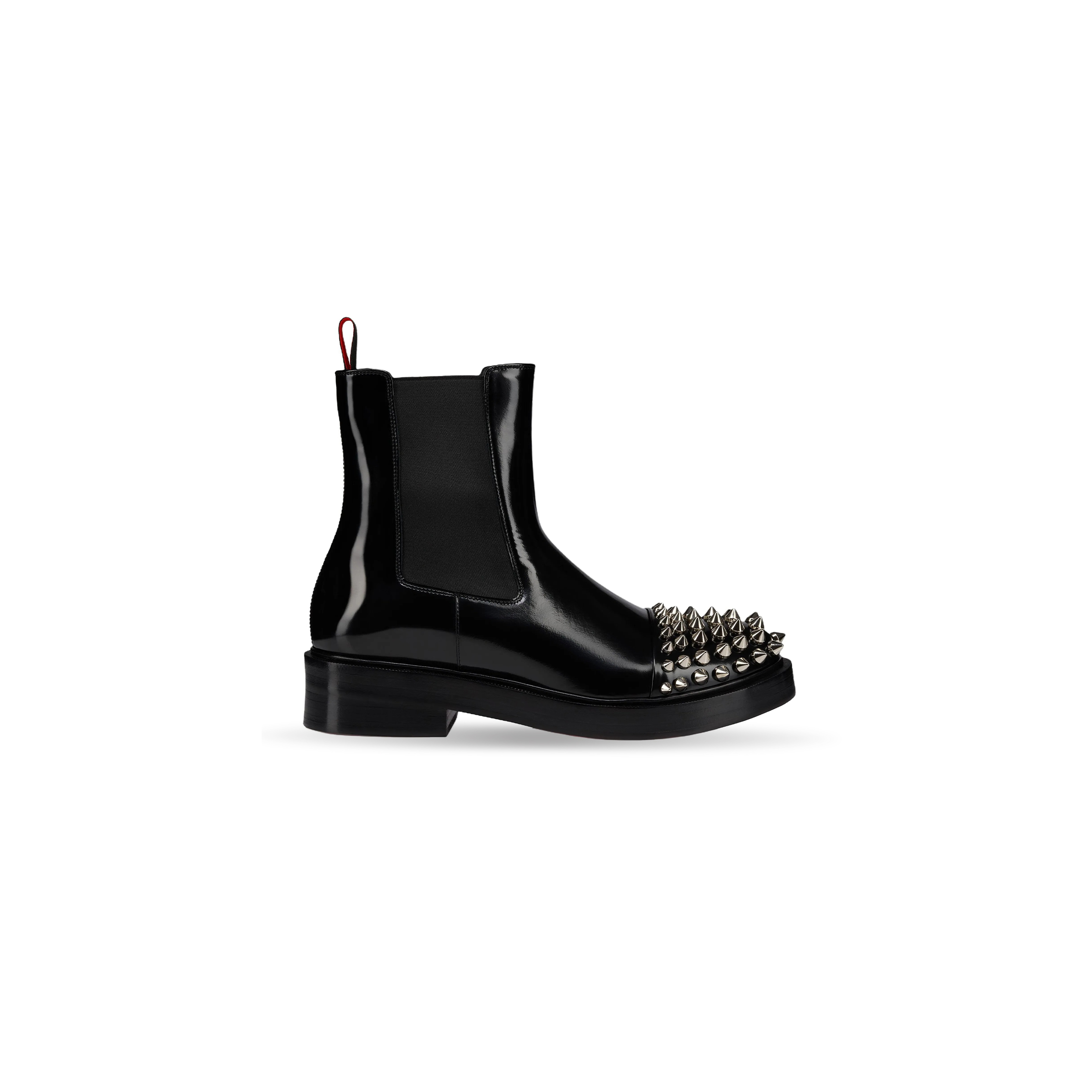 CHRISTIAN LOUBOUTINMEN'S BLACK BATTERSEA LEATHER CHELSEA BOOTS WITH SPIKES 3250079BK01
